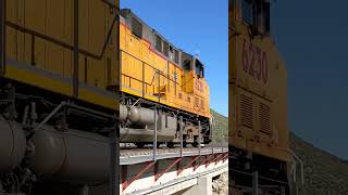 Union Pacific "Z" Stack Train Grinding uphill Soledad Canyon CA #unionpacific  #train  #railroads