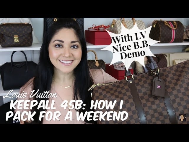 LOUIS VUITTON KEEPALL BANDOULIERE 45 🧳 sharing what I pack for a weekend  getaway