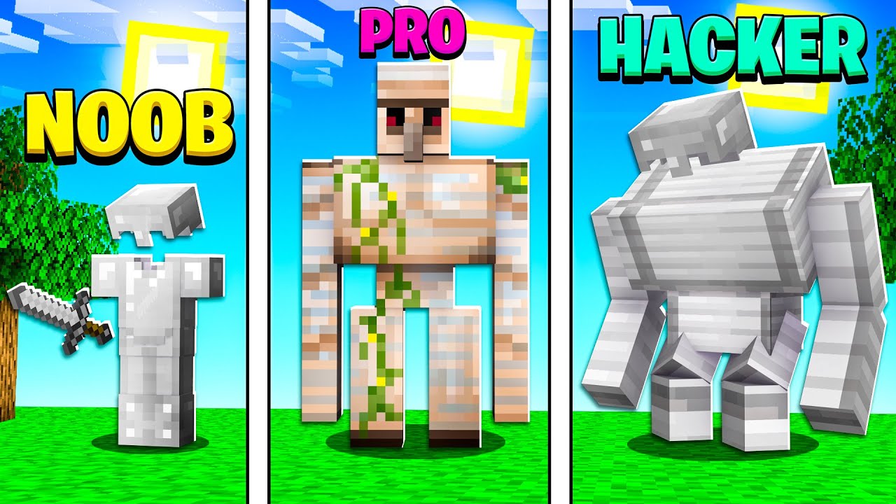 GOLEM DE NOOB VS PRO VS HACKER NO MINECRAFT ! - YouTube