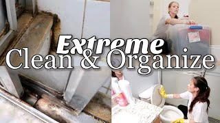 SO SATISFYING!! EXTREME BATHROOM ORGANIZE \& DEEP CLEAN