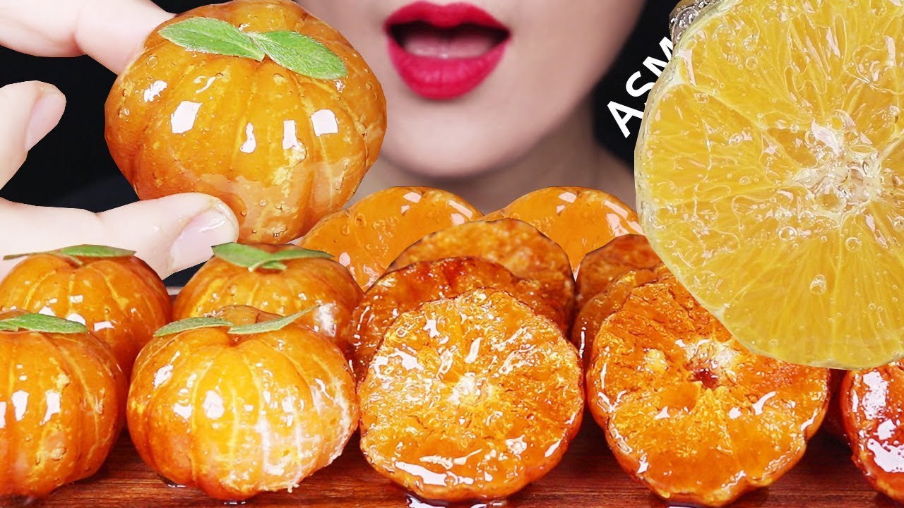 ASMR Tanghulu Candied Fruits tangerine 귤탕후루 🍊 먹방 모음 Mukbang Kẹo trái cây フルーツ飴