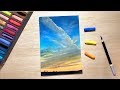 パステルで雲を描きました / 雲の描き方[ソフトパステル]/ How to draw clouds