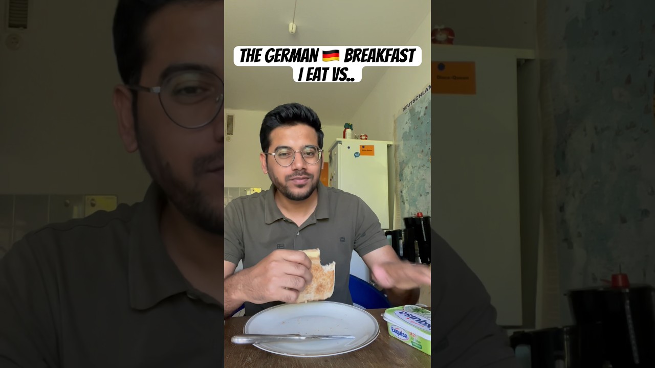 German 🇩🇪 Breakfast I Eat Vs My Indian 🇮🇳 Breakfast #shorts #breakfast