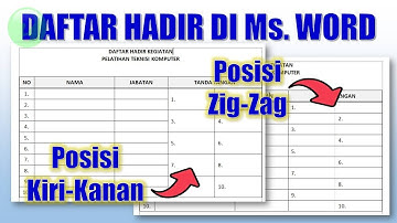 Cara Membuat Daftar Hadir di Word