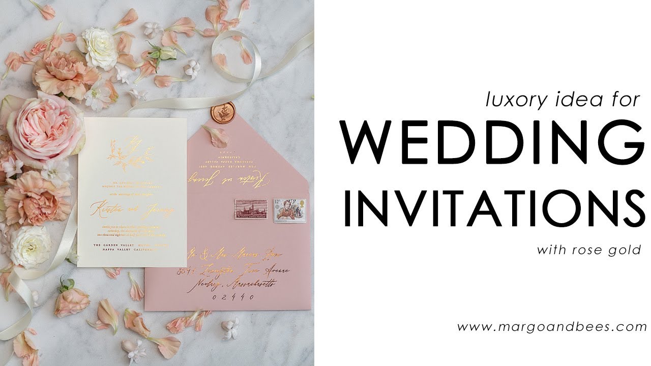 rose gold wedding invitations