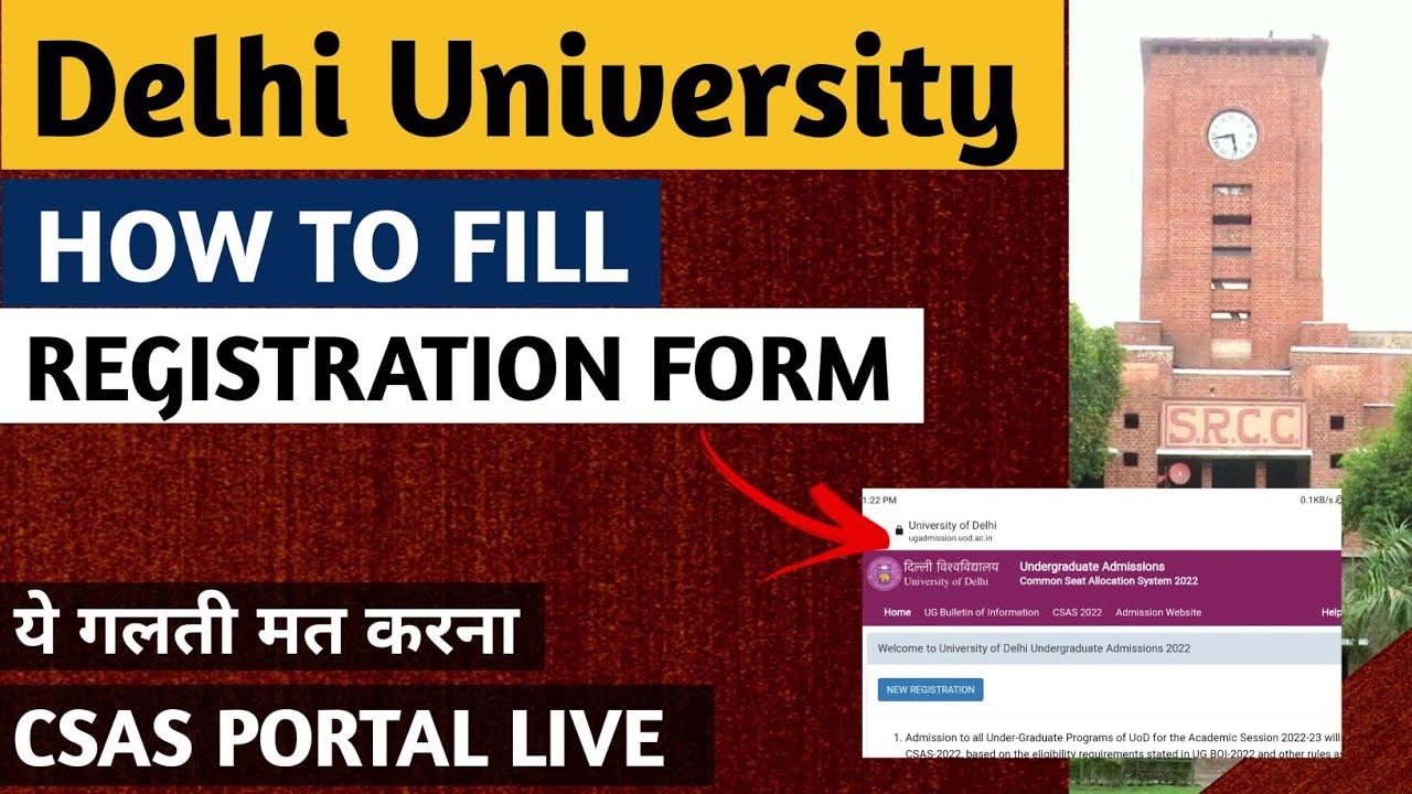 How to fill Du admission form on Csas portal How to use Csas portal du admission YouTube