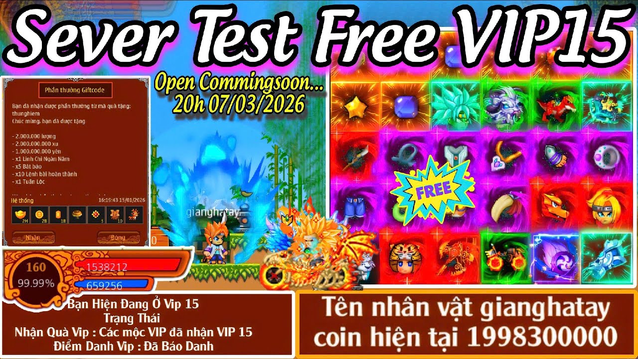 Ninja School Online Lậu FREE Mới Nhất Giftcode Full Coin Đồ VIP +16TL9 Max Lv130 Trùm NSO Free