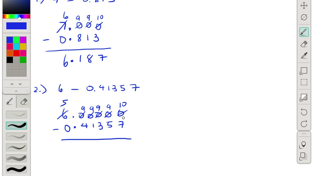 how-to-subtract-decimals-from-whole-numbers-youtube