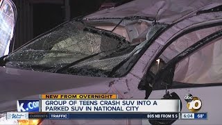 Teens crash stolen SUV in National City, police find odd items