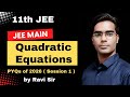 JEE Main 2026 (Session 1) | All PYQs | Quadratic Equations