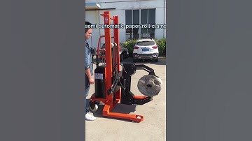 Semi automatic paper roll lifter forklift with paper roll clamp