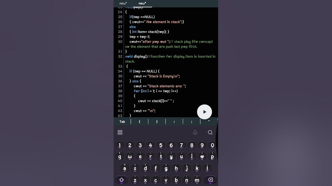 IMPLEMENT STACK USING ARRAY #C++#TURBO#DATA STRUCTURE. - YouTube