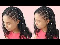 Penteado cabelo cacheado com liguinhas fácil Lateral