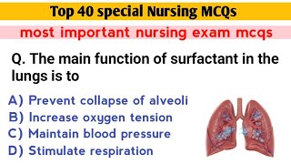 Top 40 Nursing MCQs | Nursing Exam Preparation 2025 | NCLEX rrb ntcp dha exam mcqs | repeated mcqs