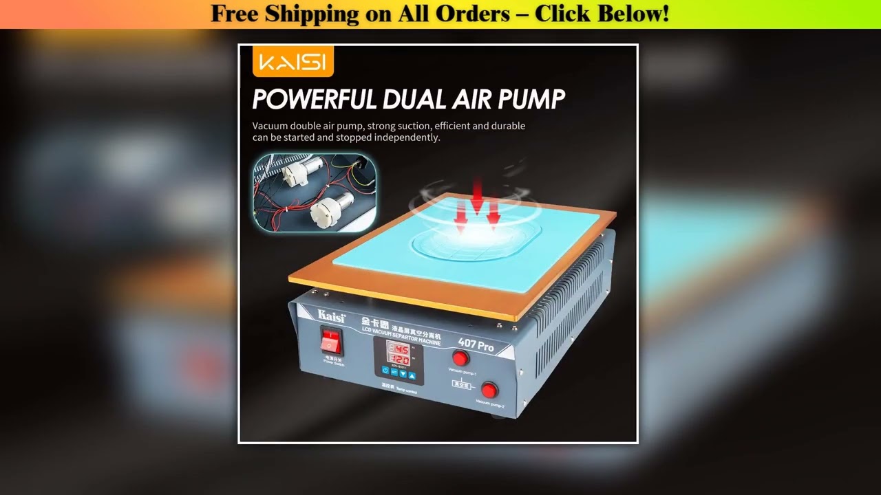 Kaisi 407pro LCD Separator Machine 17-inch Dual Air Pump Screen Heating Repair for Tablet Mobile