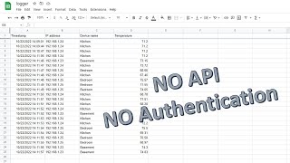 Log data to Google Sheets (No API or authentication)