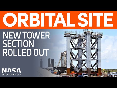 New Launch Tower Section Rolled Out | SpaceX Boca Chica