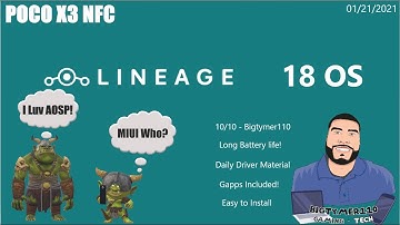 Lineage 18 OS Unofficial [POCO X3 NFC] Android 11 #Bigtymer110