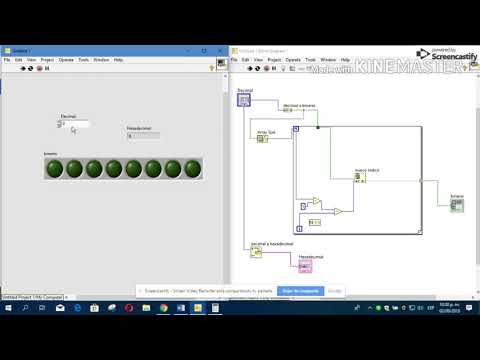 Conversión decimal a binario y hexadecimal en labview - YouTube