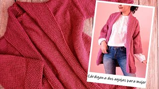 Cárdigan/Saco a dos agujas para mujer ¡Con cuello smoking y paso a paso!!