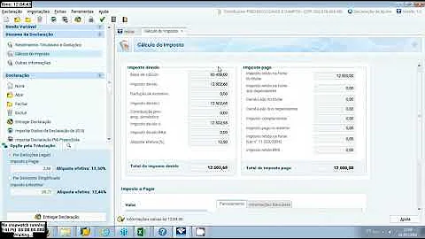 Como é calculado o imposto devido na declaração?