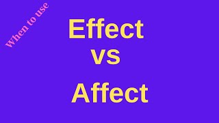 affect vs effect |Commonly Confused Homophones| Definitions |Examples| Quiz