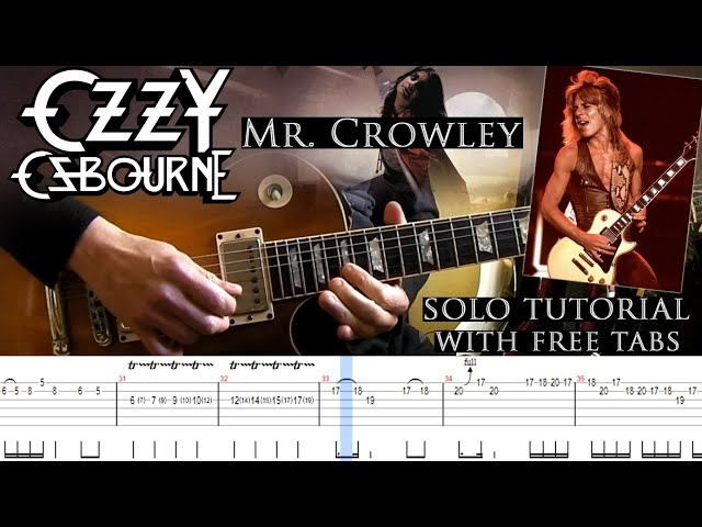 Ozzy Osbourne - Mr. Crowley 2nd guitar solo lesson (with tablatures and backing tracks) class=