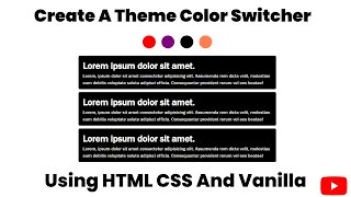 Create A Theme Color Switcher Using HTML CSS And Vanilla JAVASCRIPT Darija|موقع متعدد الالوان دارجة