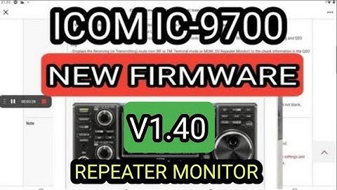 ICOM IC9700 - NEW FIRMWARE V1.40 - REPEATER MONITOR & CPS