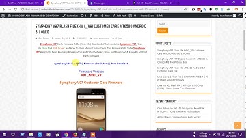 Symphony V97 Flash File (HW1_V9) Customer Care MT6580 Android 8.1 Oreo
