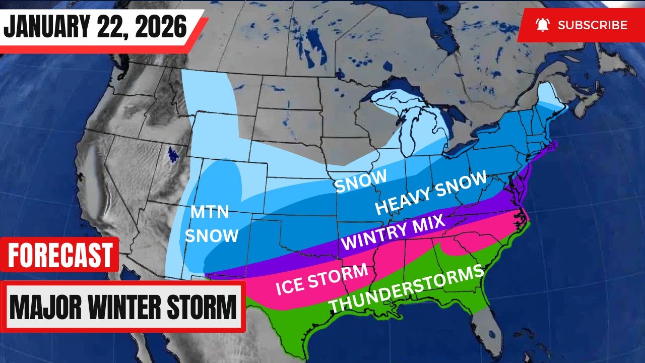 Major Winter Storm To Affect Millions Across the US - January 22, 2026 ...