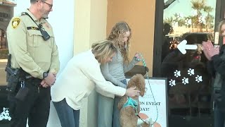 Dog left abandoned at Las Vegas airport adopted by officer who responded and family