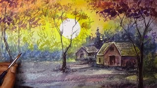 landscape watercolor easy painting simple paint