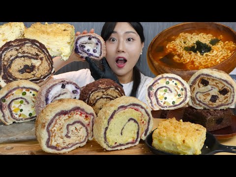 😮💖 투떰즈업 맘모롤 먹방 ※빵해장 라면 있음ㅎ 빵먹방 <strong>Dessert</strong> real <strong>sound</strong> asmr eating