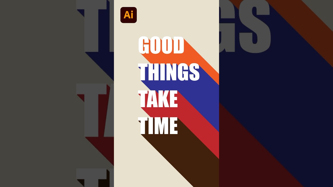 Long Shadow Text in Adobe Illustrator Tutorial