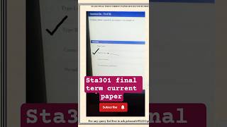 sta301 final term current paper📌📌 #shortsfeed #vu
