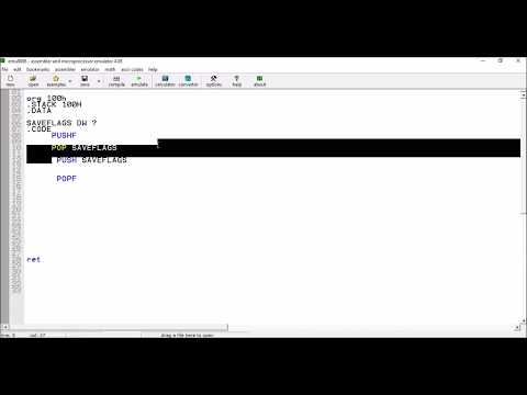 Assembly Language Tutorial Urdu Hindi No 28  PUSHF PUSHFD POPFD POPF