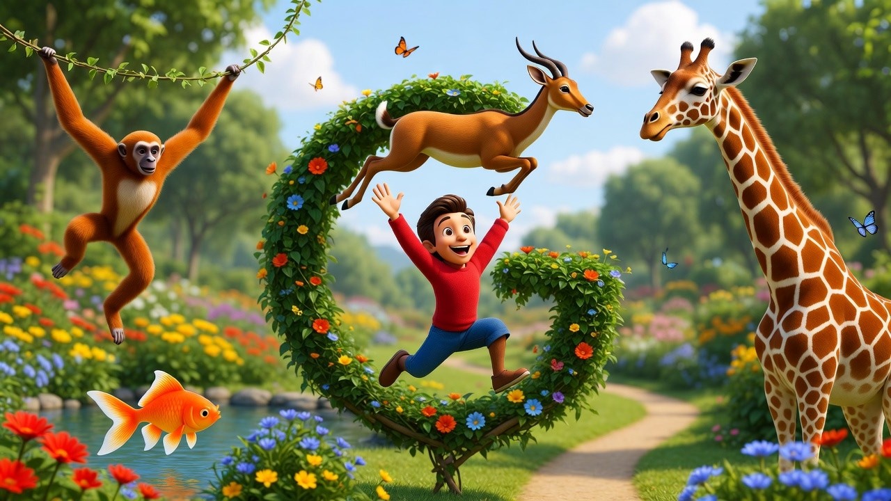 G — значит Жираф! Гигантское садовое приключение Джорджа для детей.