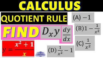 (x^2 + 1) DIVIDES (x) | FIND THE DERIVATIVE (QUOTIENT RULE IN CALCULUS)
