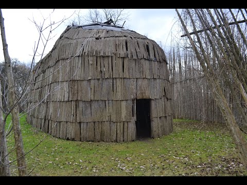 Iroquois longhouses and villages.