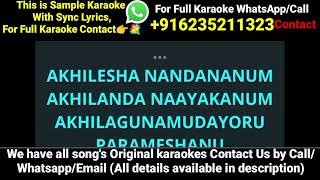 Akhilesha Nandananum Karaoke With S Original Karaoke High Quality
