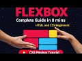 CSS Flexbox Tutorial for Beginners | HTML & CSS Complete Guide in 8 Minutes 🔥