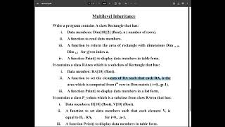 OOP sheet_7 Q3 (Multilevel Inheritance)
