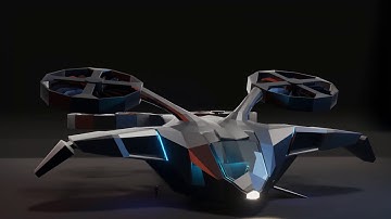Lowpoly sci-fi vehicle -3D modeling Blender