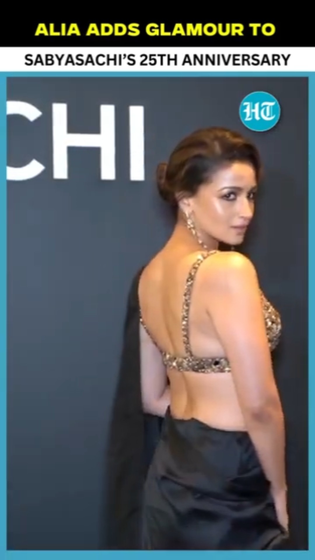 Alia Bhatt Dazzles In Elegant Black Saree At Sabyasachi’s 25th Anniversary Celebration