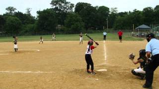 Hayley hits a double over first base - Nationals 7/28/11 vs. Long Island Chargers