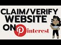 How To Claim Your Website On Pinterest  - Verify Squarespace Website & Tailwind Overview