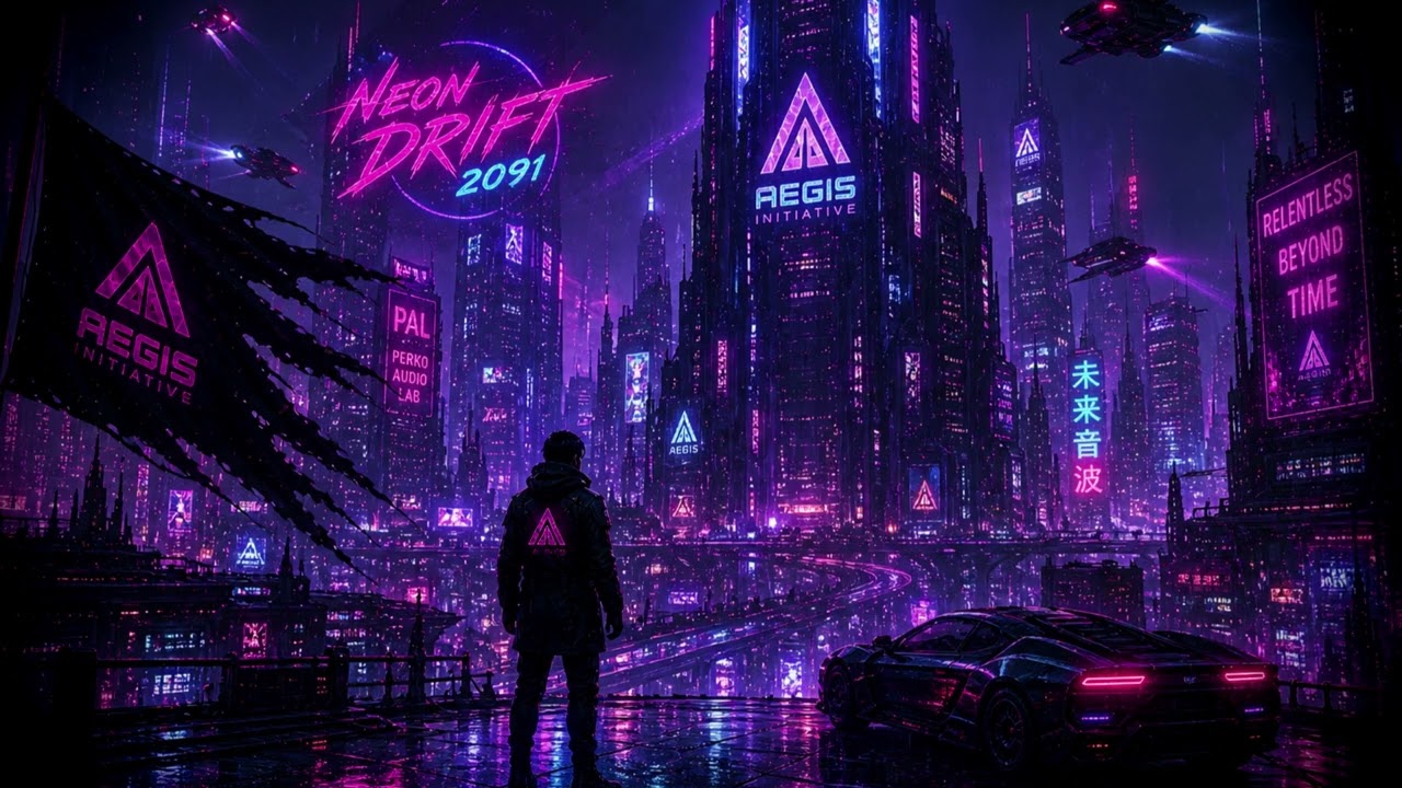Neon Drift 2091 - Cyberpunk Synthwave Music | Futuristic Neon Soundtrack