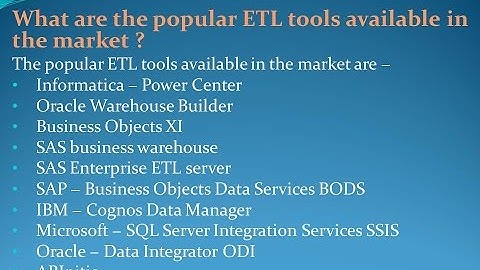 Latest ETL Testing Interview Questions and Answers for freshers and experienced– Part 2
