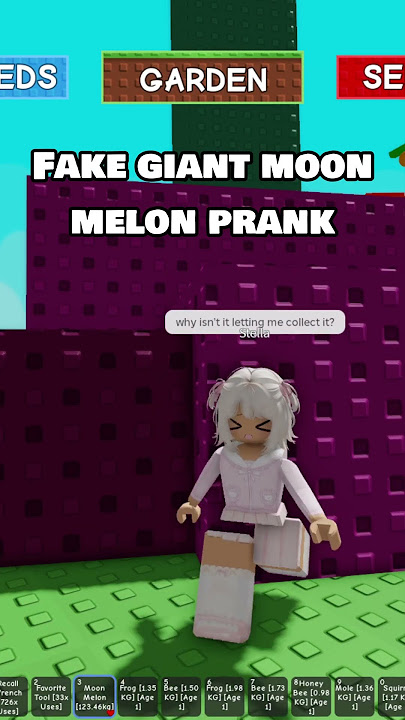 Fake GIANT moon melon prank in Grow a Garden #roblox #growagarden